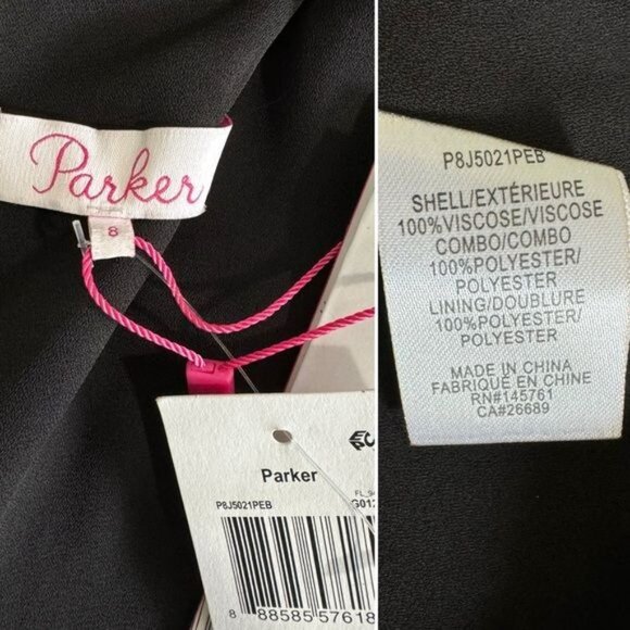 NWT Parker black white heart Kaylin mini fit and flare dress 50s 8 - Picture 12 of 13